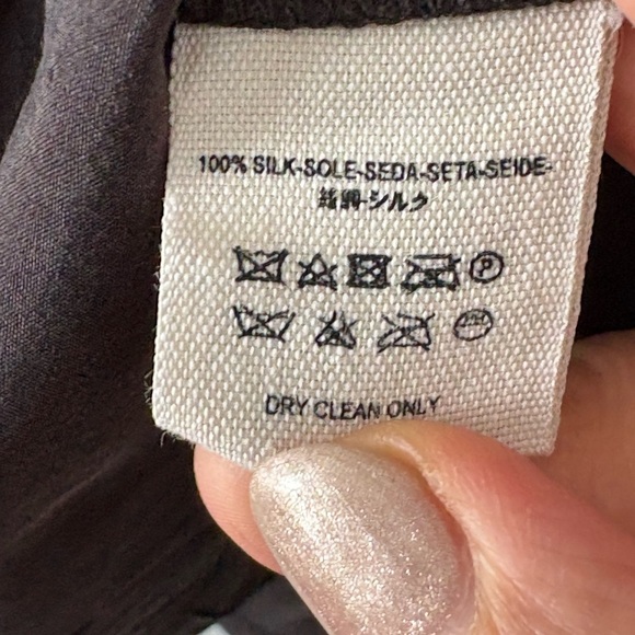 Free People Live To Tell Black Silk Button Front Long Sleeve Oversized Blouse - Picture 11 of 12